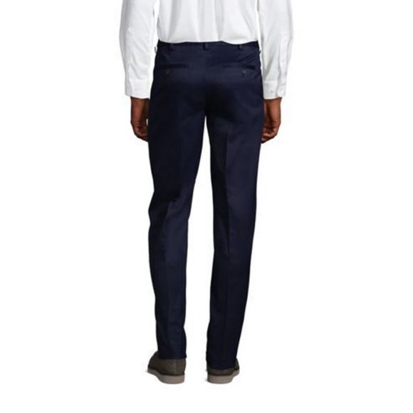 NWT LANDS' END COMFORT WAIST NO IRON TWILL DRESS PANTS LIGHT STONE 42X30 - Picture 2 of 5